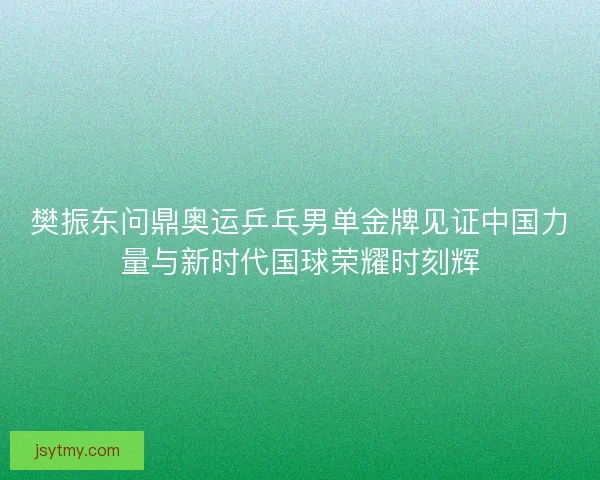 樊振东问鼎奥运乒乓男单金牌见证中国力量与新时代国球荣耀时刻辉